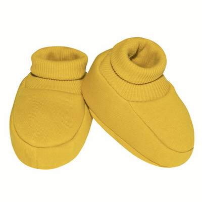 Пинетки утепленные из футера с начесом (горчица)