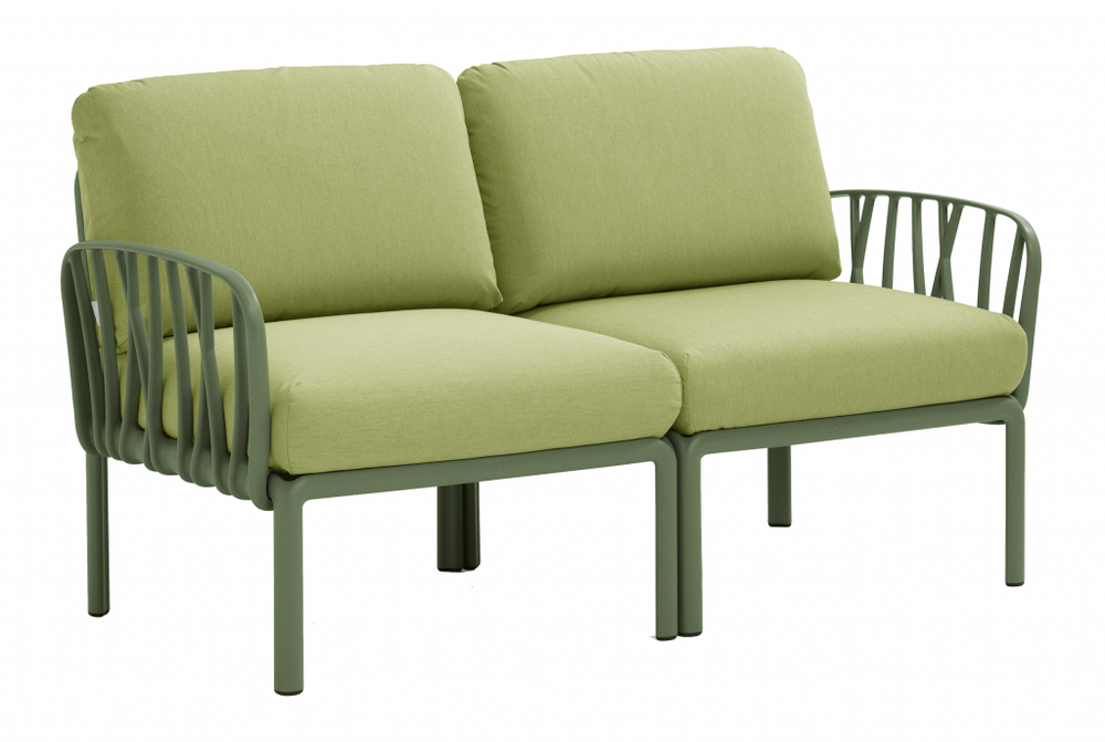 Диван пластиковый с подушками Nardi Komodo 2, агава, авокадо