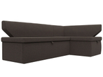 Диван кухонный угловой Омура правый угол, Амур 05 коричневый, Рогожка, 125896