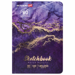 Скетчбук 145х203 мм, 80 л. "CLASSIC. Мрамор" (BRAUBERG)