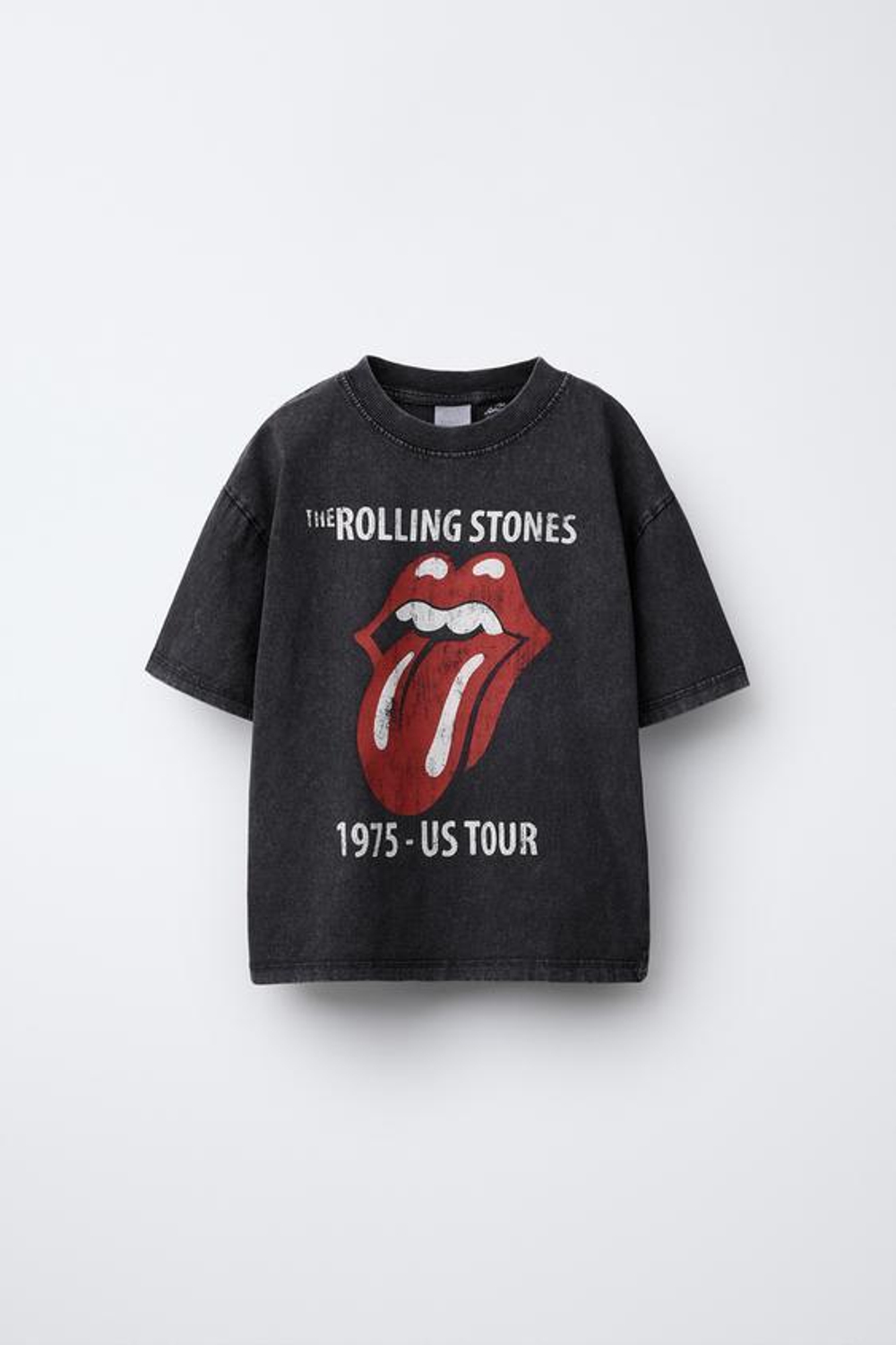 ZARA ФУТБОЛКА С ПРИНТОМ ROLLING STONES ©, АНТРАЦИТОВО-СЕРЫЙ