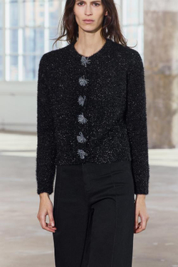 ZARA ЖАКЕТ С БЛЕСТЯЩЕЙ НИТЬЮ, ЧЕРНЫЙ