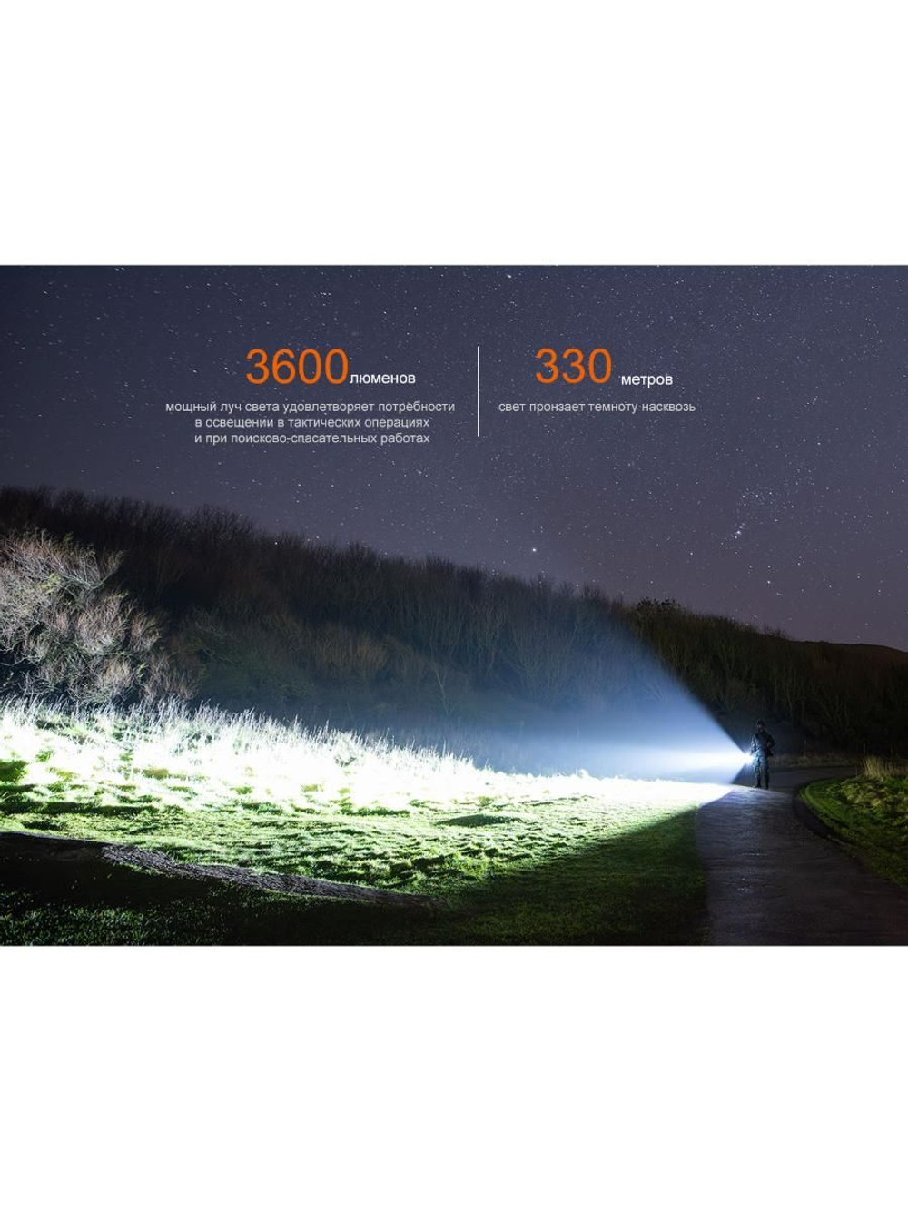 Фонарь Fenix тактический TK17 светло-серый хаки 3600 люмен