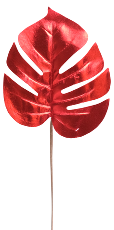 Ветка декоративная пальма 85см красный SYCZB-3821142