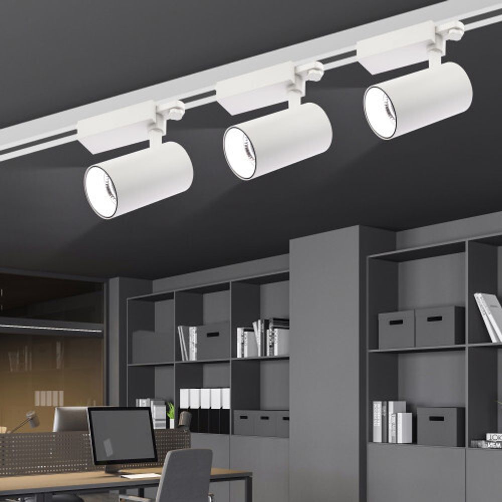 Трековый светильник трехфазный ЭРА SТR-30-36-30K-W40 узкий луч 3000K белый