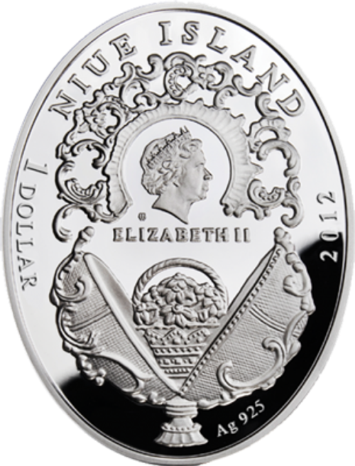 1 доллар. Яйцо Букет лилий - Императорские яйца Фаберже. Ниуэ. 2012 г.