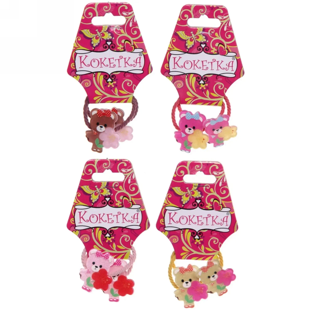 Резинки для волос 2 шт детские «Puppi- Мишки», микс 4 цвета, d-3 см