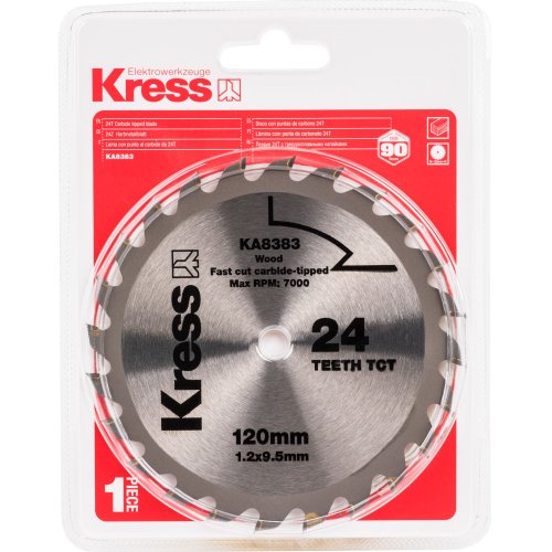 Диск KRESS 120х1,2х9,5 мм твердосплавный по дереву   KA8383