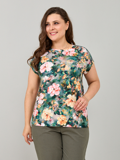 Футболка Фв-104/пионы-акварель