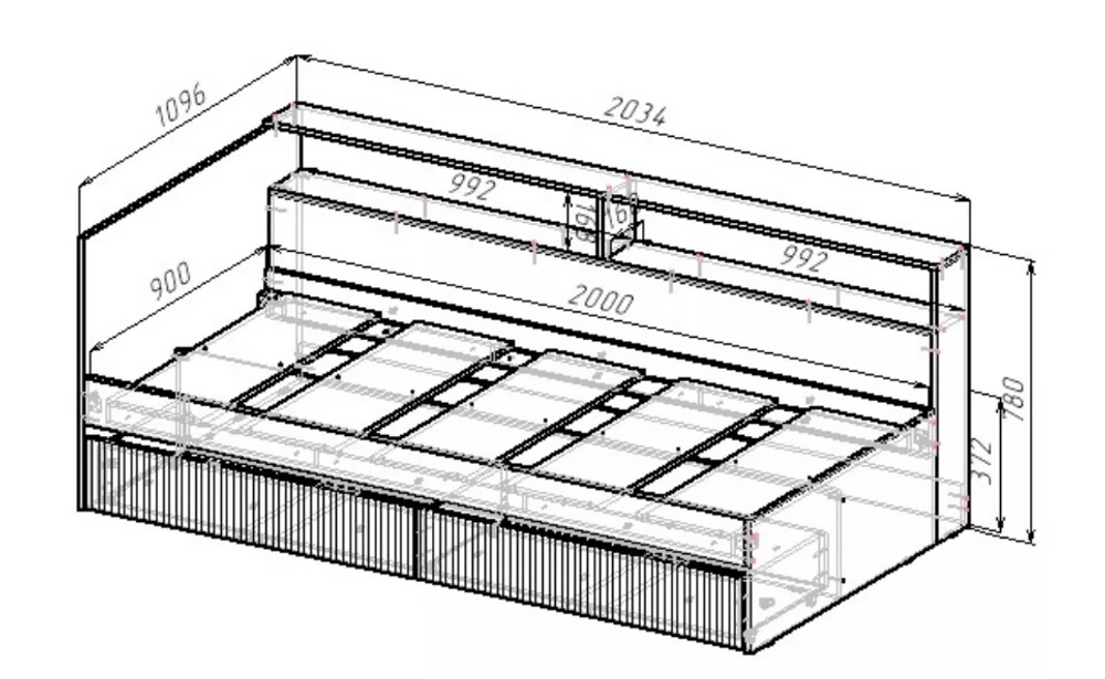Кровать КР-001 Ивис (МБ1)