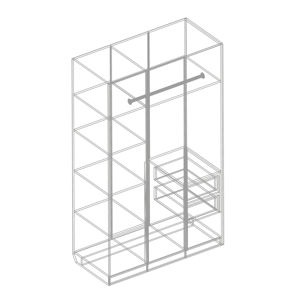 Шкаф Альте трехдверный с антресолью 120х260х55 см