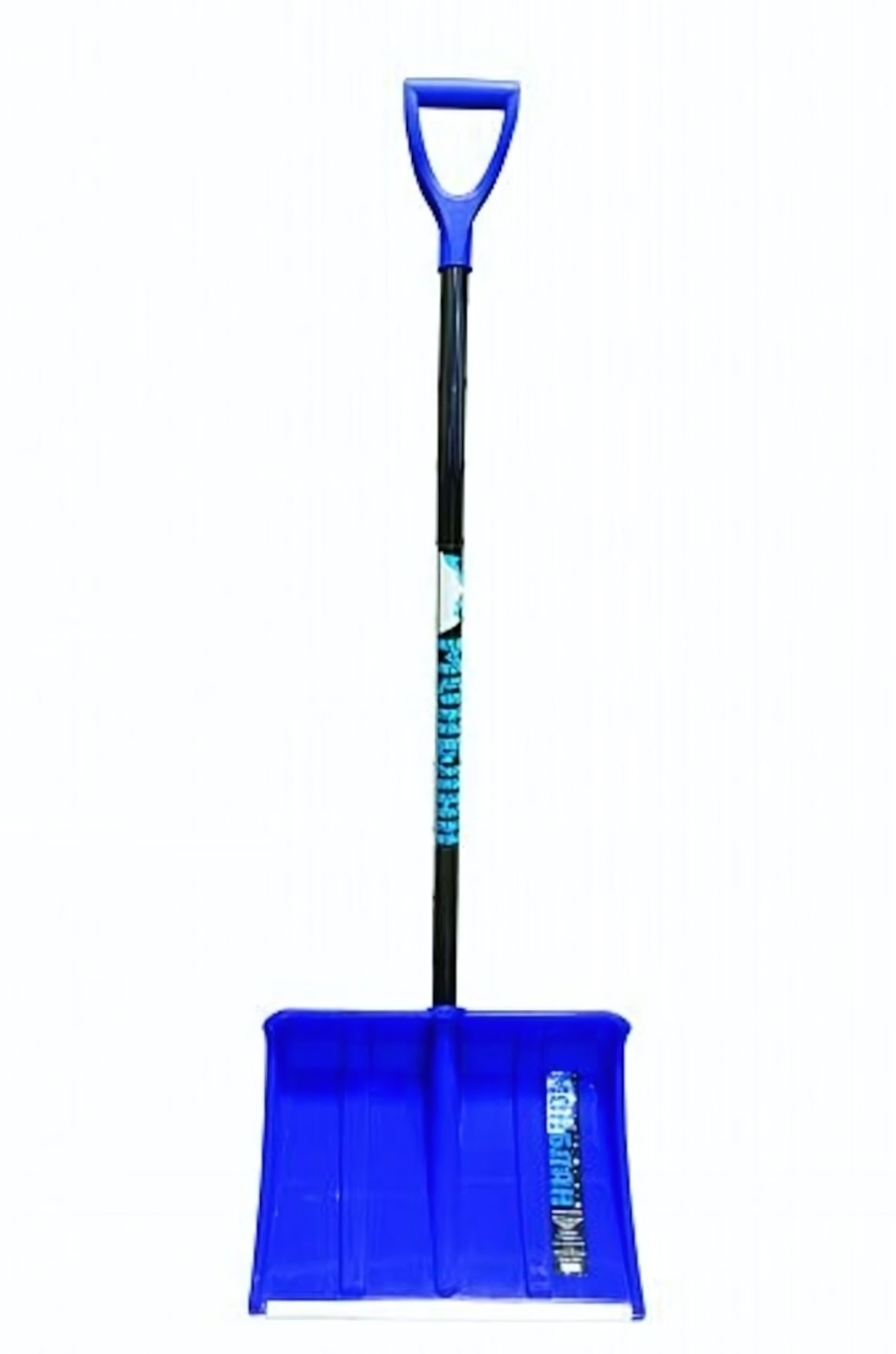Лопата снеговая пластиковая 500*375 мм, цветная, с алюм.планкой, съемн.алюм.черенком и V-ручкой «Монблан»