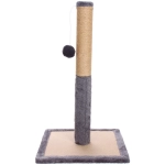 Когтеточка на подставке «Счастливый хвост!, цвет серый, 30*30*52см / d-6см