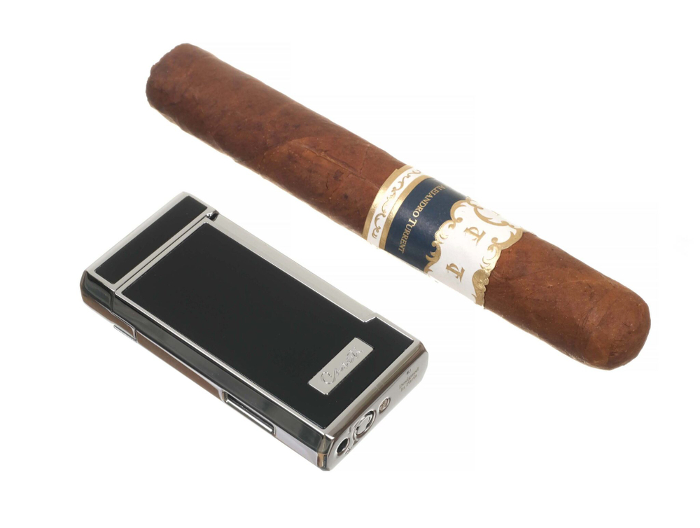 Зажигалка Caseti сигарная, турбо (двойное пламя), черная CA437-1