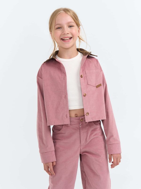 Рубашка вельветовая укороченная 