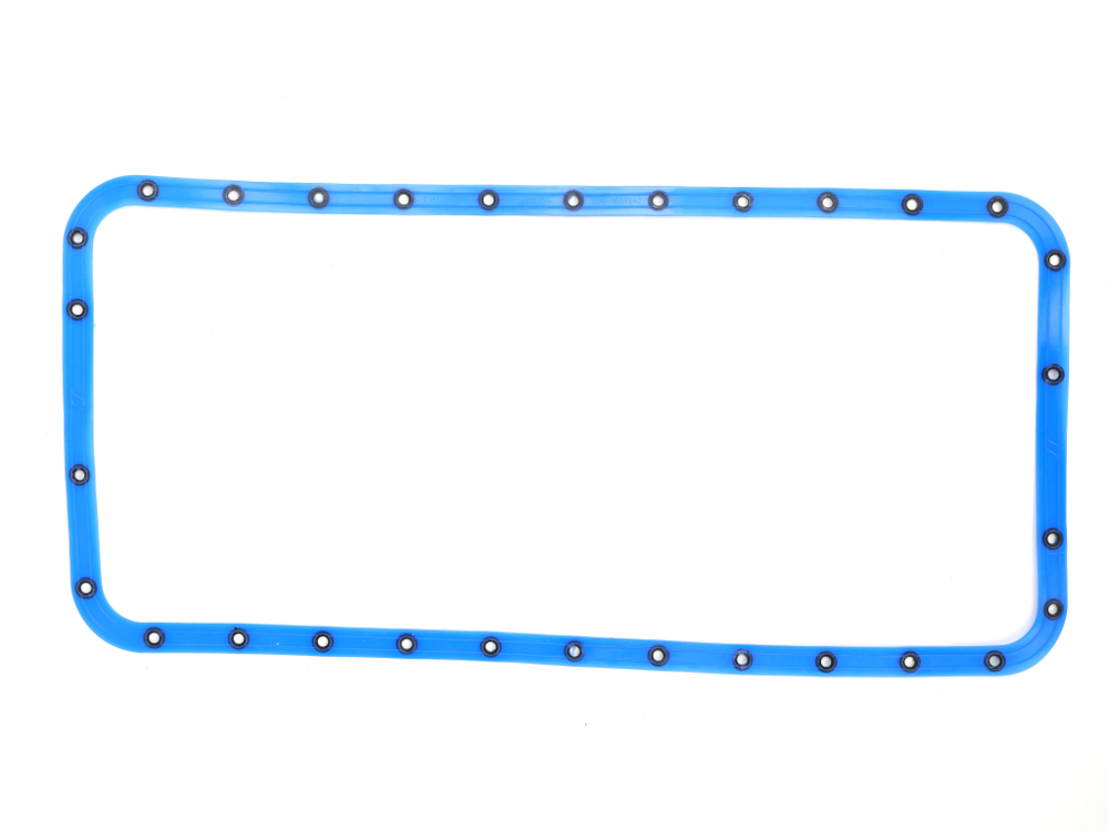 Прокладка поддона маслянного картера ЯМЗ 236 синий силикон с шайбами ПРЕМИУМ (ПТП64)