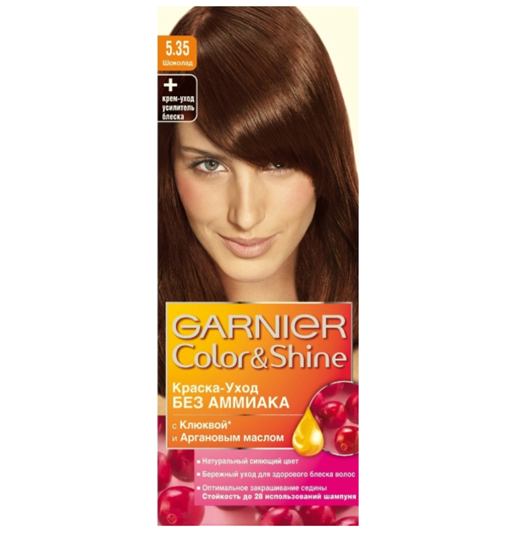 Garnier Краска для волос Color Shine, тон №5.35, Шоколад, 60/60 мл