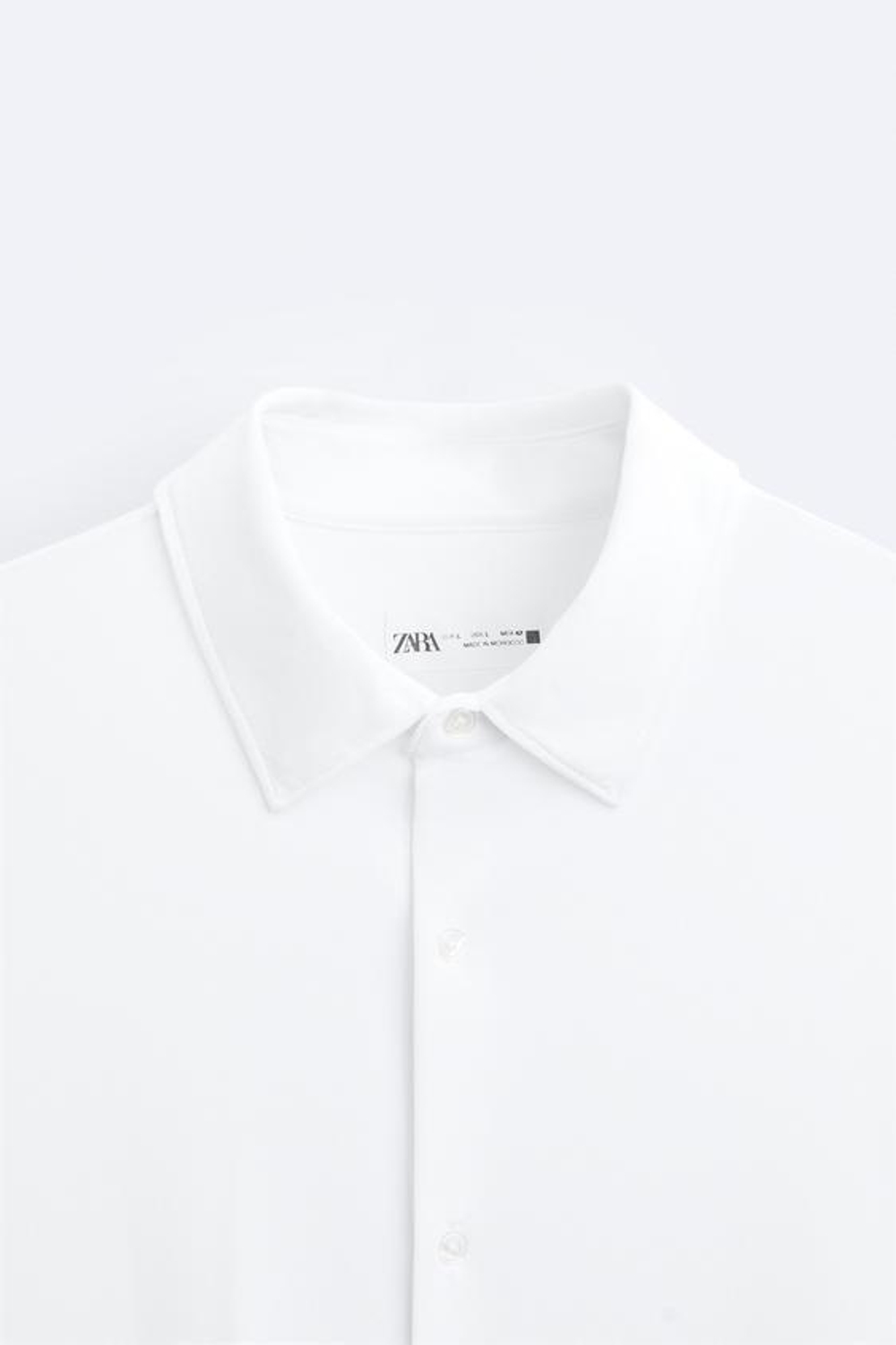 ZARА РУБАШКА ИЗ ЭЛАСТИЧНОЙ РЕЛЬЕФНОЙ ТКАНИ, БЕЛЫЙ