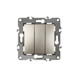 12-1107-04 ЭРА Выключатель тройной, 10АХ-250В, IP20, Эра12, шампань