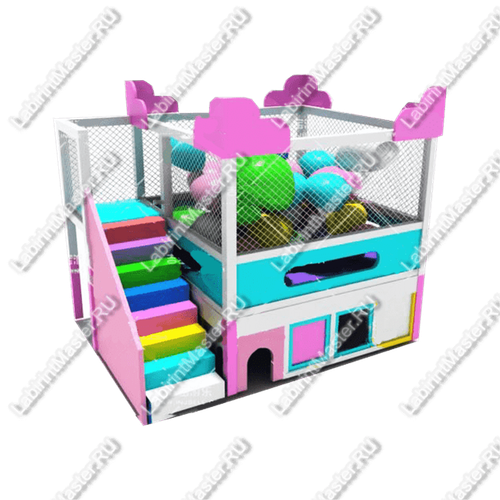 Двухуровневый игровой комплекс с батутом