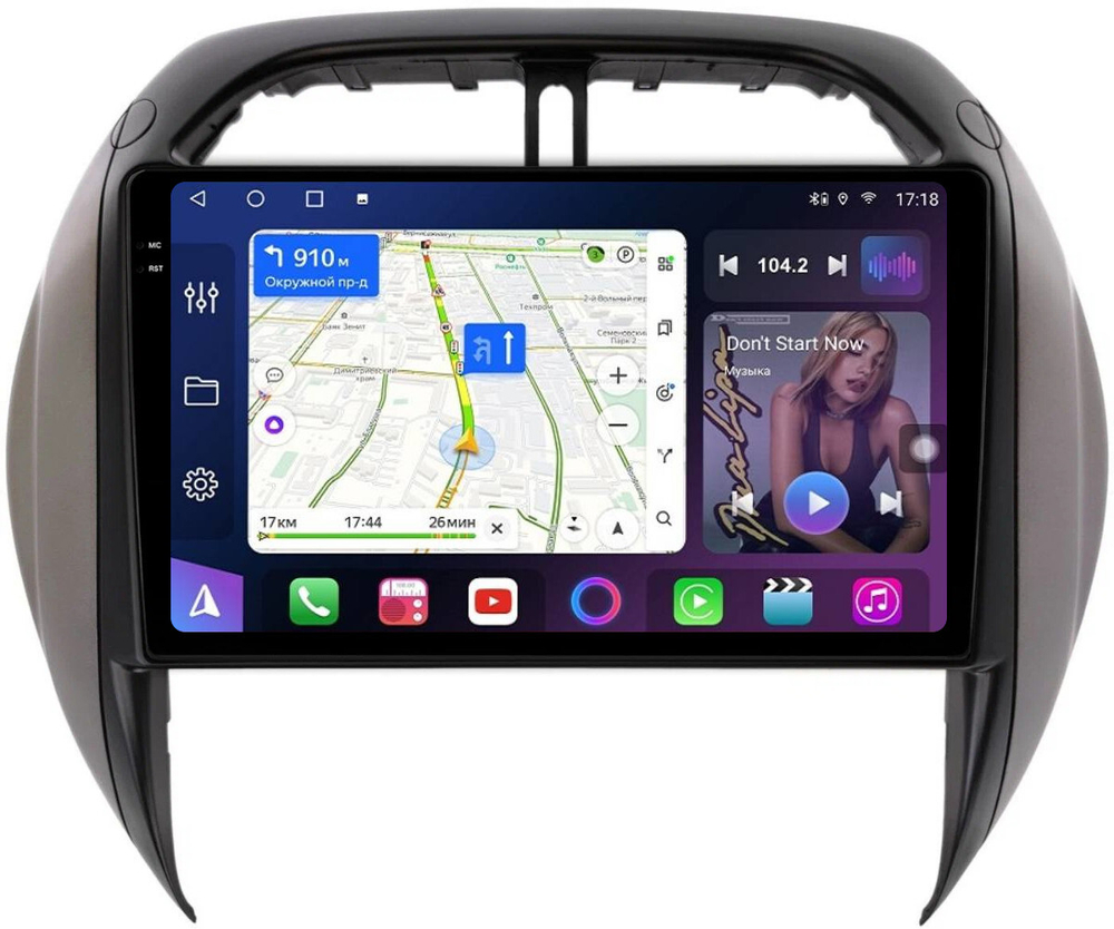 Магнитола для Toyota RAV4 2 2003-2005 - FarCar BM9-2K-9688 монитор 9.5" 2K QLED на Android 14, TS10, 4+32Гб, CarPlay, 4G SIM-слот