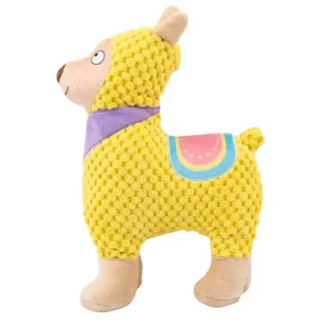 Mr.Kranch Игрушка для собак "Лама" плюшевая с пищалкой, желтая, 20см