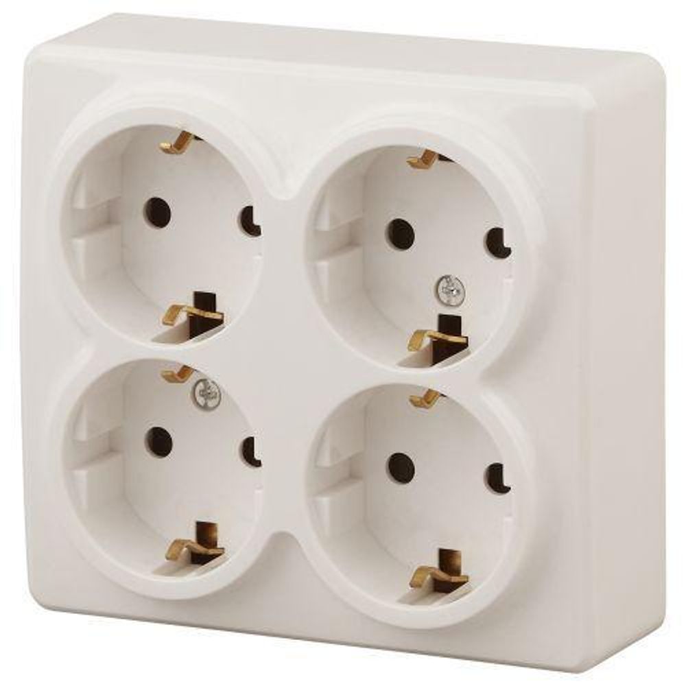 Розетка 4-м ОП Эра Эксперт 11-2211-02 16А IP20 16AX 250В 4х2P+E Schuko защ. шторки сл. кость Эра Б0020710 Розетка 4-м ОП Эра Эксперт 11-2211-02 16А IP20 16AX 250В 4х2P+E Schuko защ. шторки сл. кость Эра Б0020710