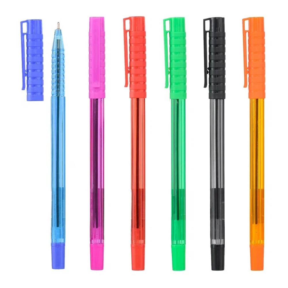 Ручка шариковая, масляная, Basir, синие чернила, цветной корпус, 50 шт