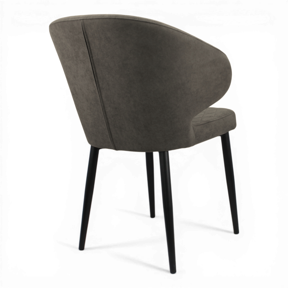 Стул "Нант" (арт. 355), велюр Бренди В29 коричневый, ножка круглая черная