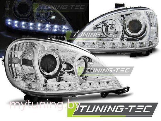 Передние фары Mercedes ML W163 daylight chrome