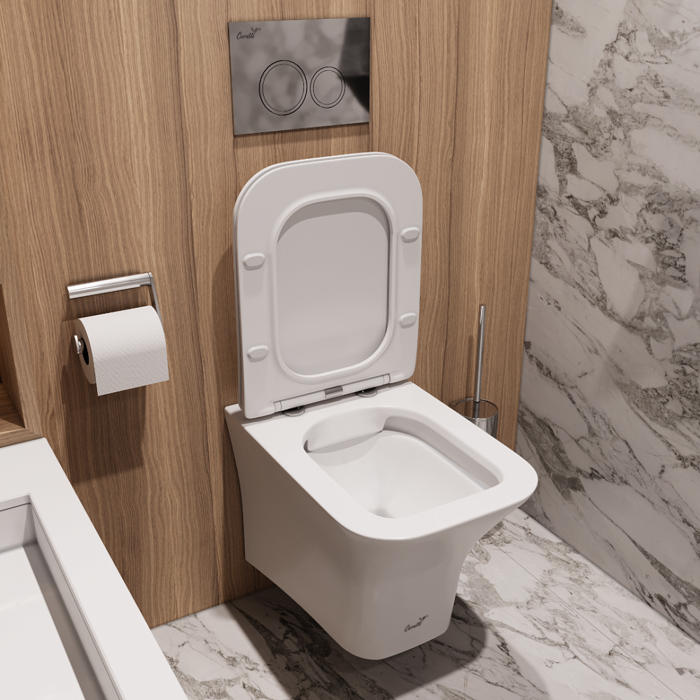 Унитаз подвесной Ceruttispa ВЕТТОРЕ (VETTORE) Aria MW CT9242 безободковый (480х340х350) белый матовый, ТЕРМООБЖИГ (не плёнка)