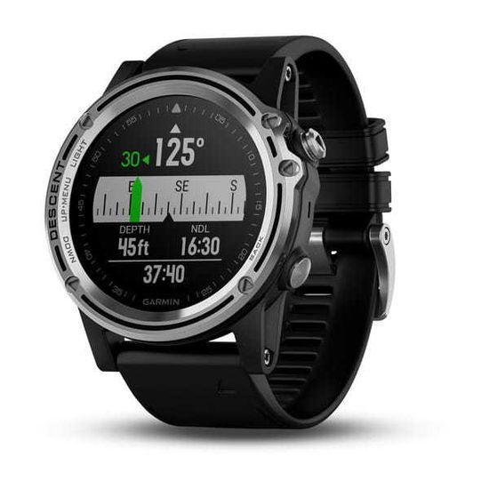 Смарт-часы Garmin Descent MK1 серебристые с черным ремешком 010-01760-10