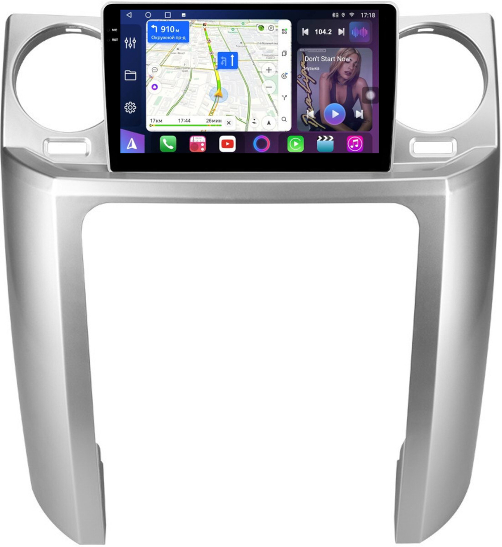 Магнитола для Land Rover Discovery 3 2005-2009 (закругленные углы) - FarCar 9603B монитор 9.5" QLED на Android 14, TS18, CarPlay, 4G SIM-слот