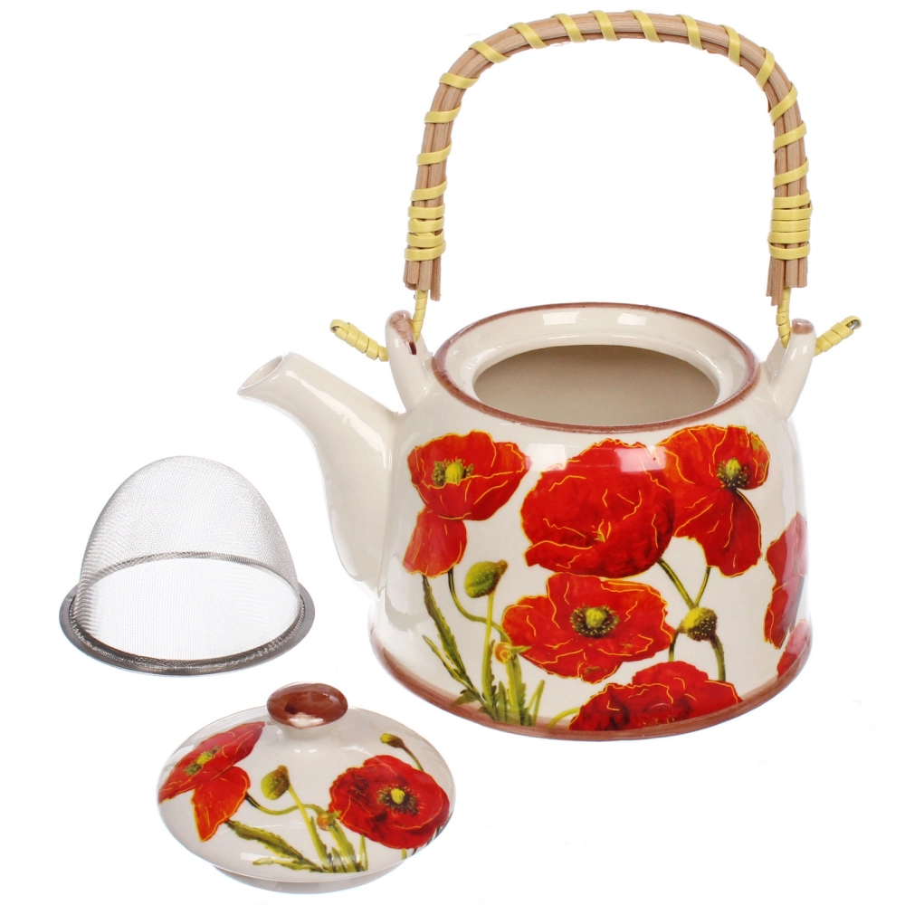 Чайник заварочный керамический 700мл с ситом «Маки»