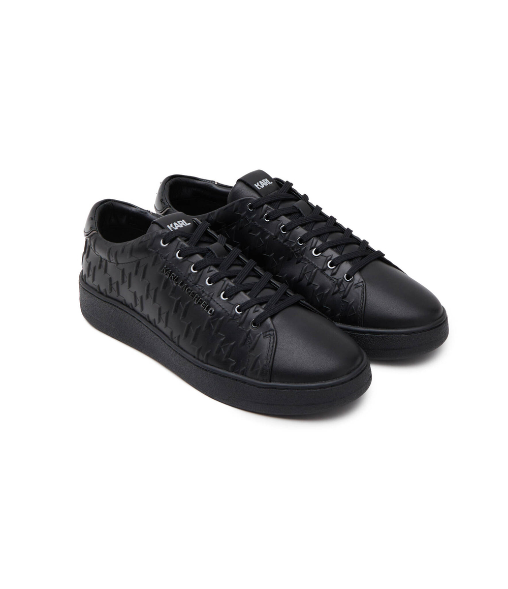 Кожаные кроссовки kourt iii monogram emboss lo Karl Lagerfeld - черный(KL51549A)