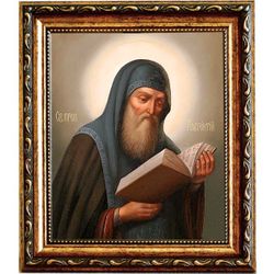 Лаврентий Печерский, преподобный затворник. Икона на холсте.