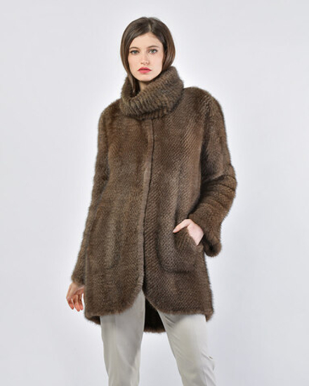 Полупальто из меха норки