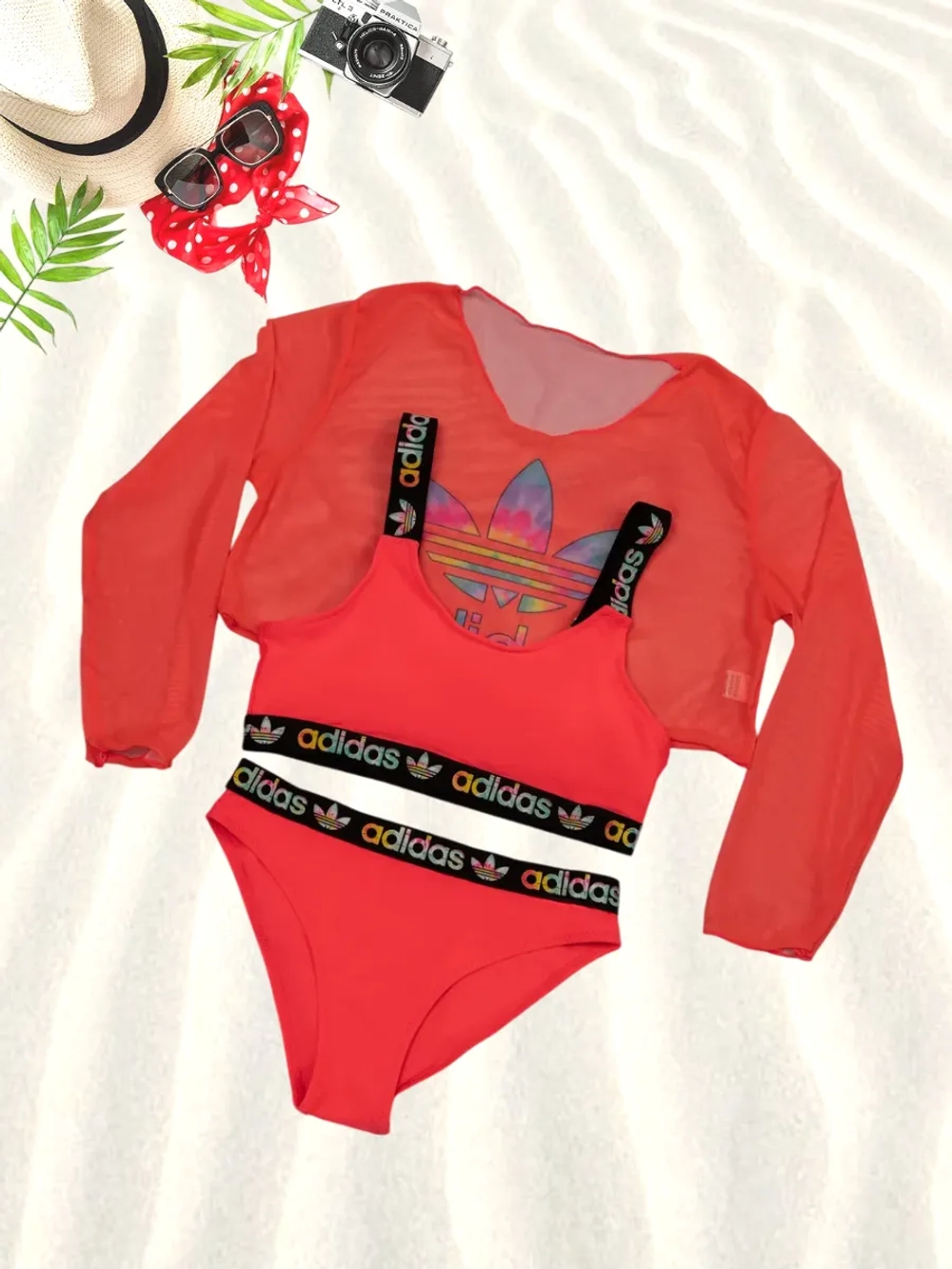 купальник раздельный спортивный с топом парео