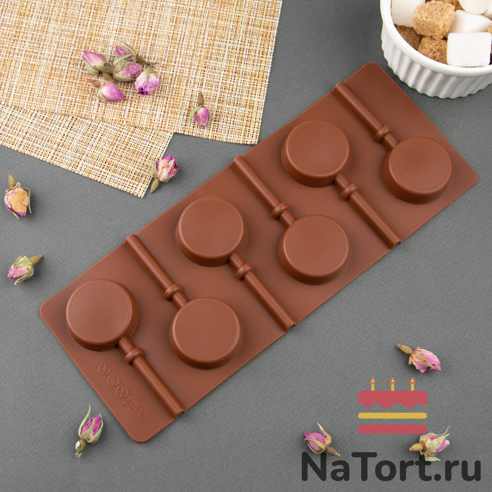 Форма силиконовая  «Леденцы круглые 3,5 см» 6 ячеек