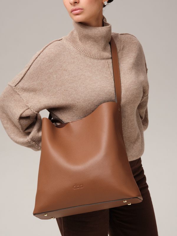 Кожаная сумка шоппер DBR 30948 темный орех