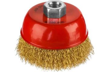 Щетка MIRAX чашечная для УШМ, витая стальная лат.0,3мм д100 мм 35142-100