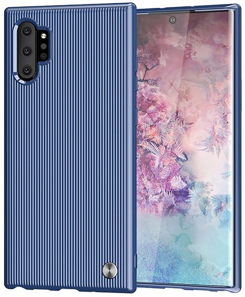 Чехол для Samsung Galaxy Note 10+ цвет Blue (синий), серия Bevel от Caseport