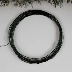 Гирлянда нить-роса 5 м., IP20, зелёная нить, 50 холодных белых LED, 2 режима, AAх3, Luazon Lighting (5198326)