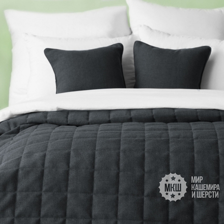 Покрывало на кровать под лен ДЖЕРРИИ (арт. BL02-274-13) - мокрый асфальт