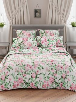 Постельное белье бязь Сказка "Весна" 2-спальный на молнии Наволочка 50х70 см 2 шт Простынь 210х215 см Пододеяльник 175х215 см