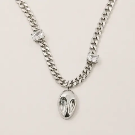 Колье Oubi Yabi «Серебряная маска» Silver