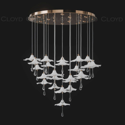 Люстра Cloyd SHANGRILA C33 / выс. 120 см - керамика - золото (арт.11334)