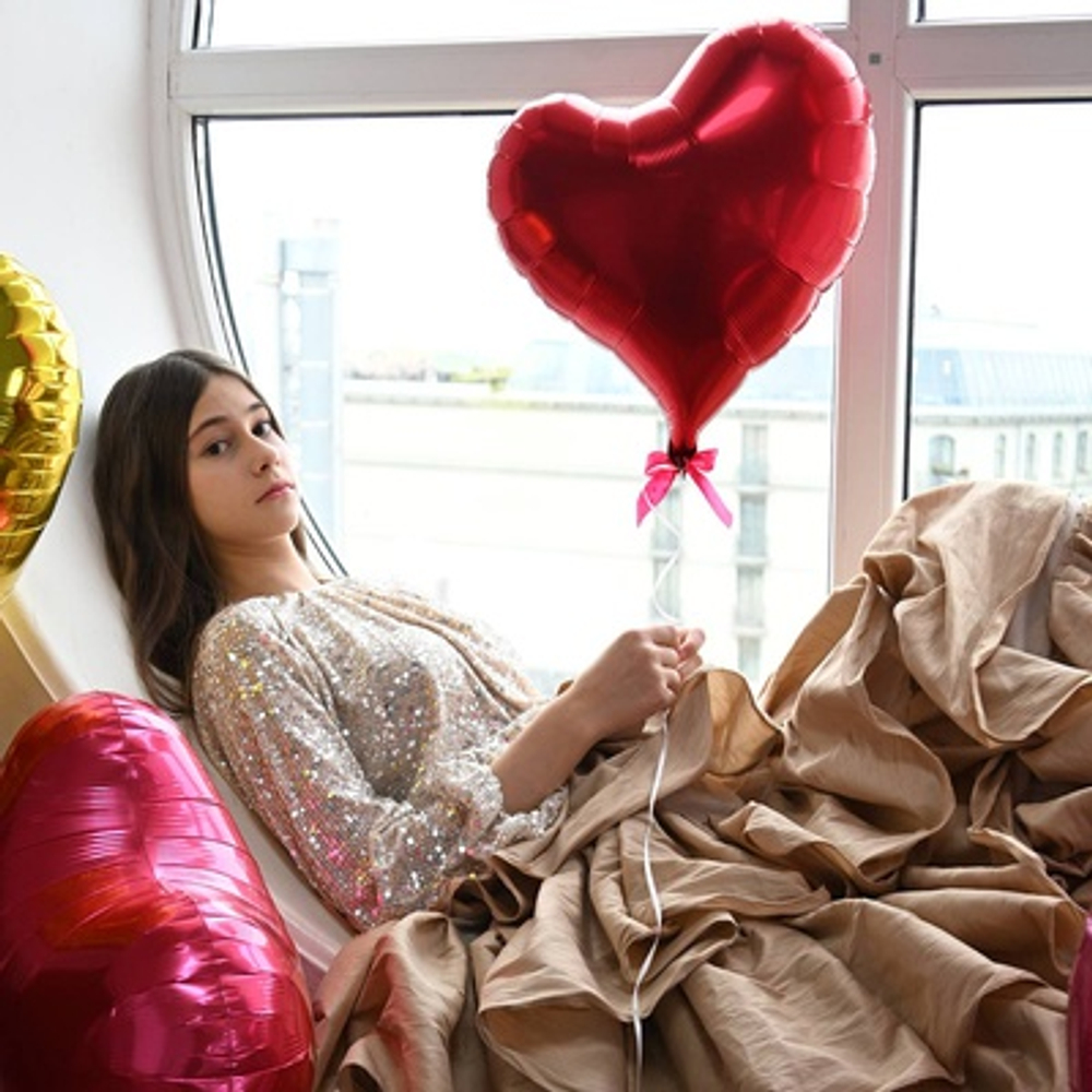 Новинка - сердечко (изгиб) 45см.