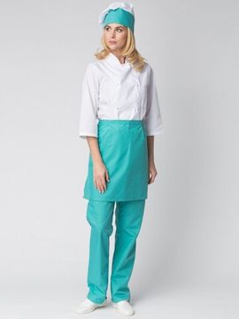Костюм женский "Шеф" (белый/бирюза)