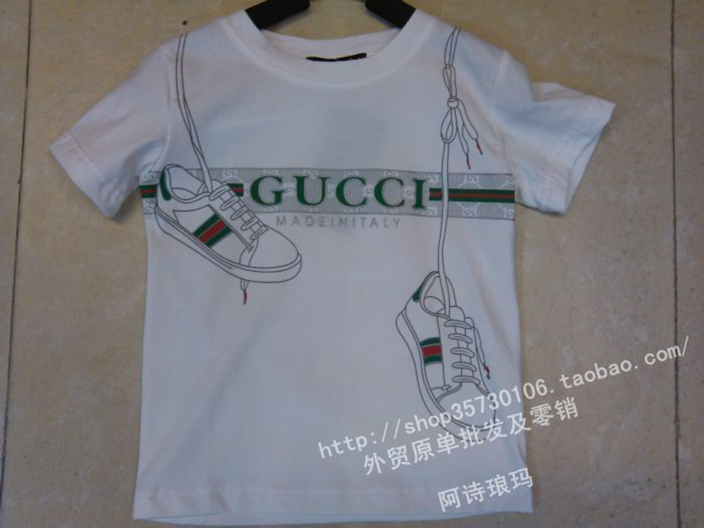 Футболка детская с принтом кроссовок и надписью